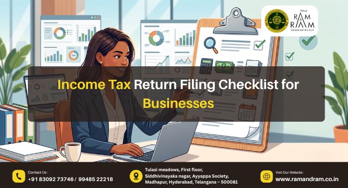 Income Tax Return Filing Checklist for Businesses - Ram and Ram Associates